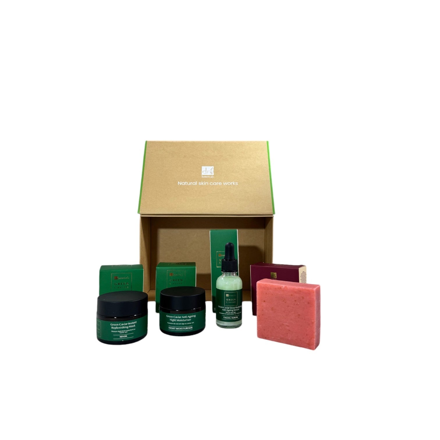 Dr Botanicals Anti-Ageing Green Caviar Night Skincare Christmas Gift Set