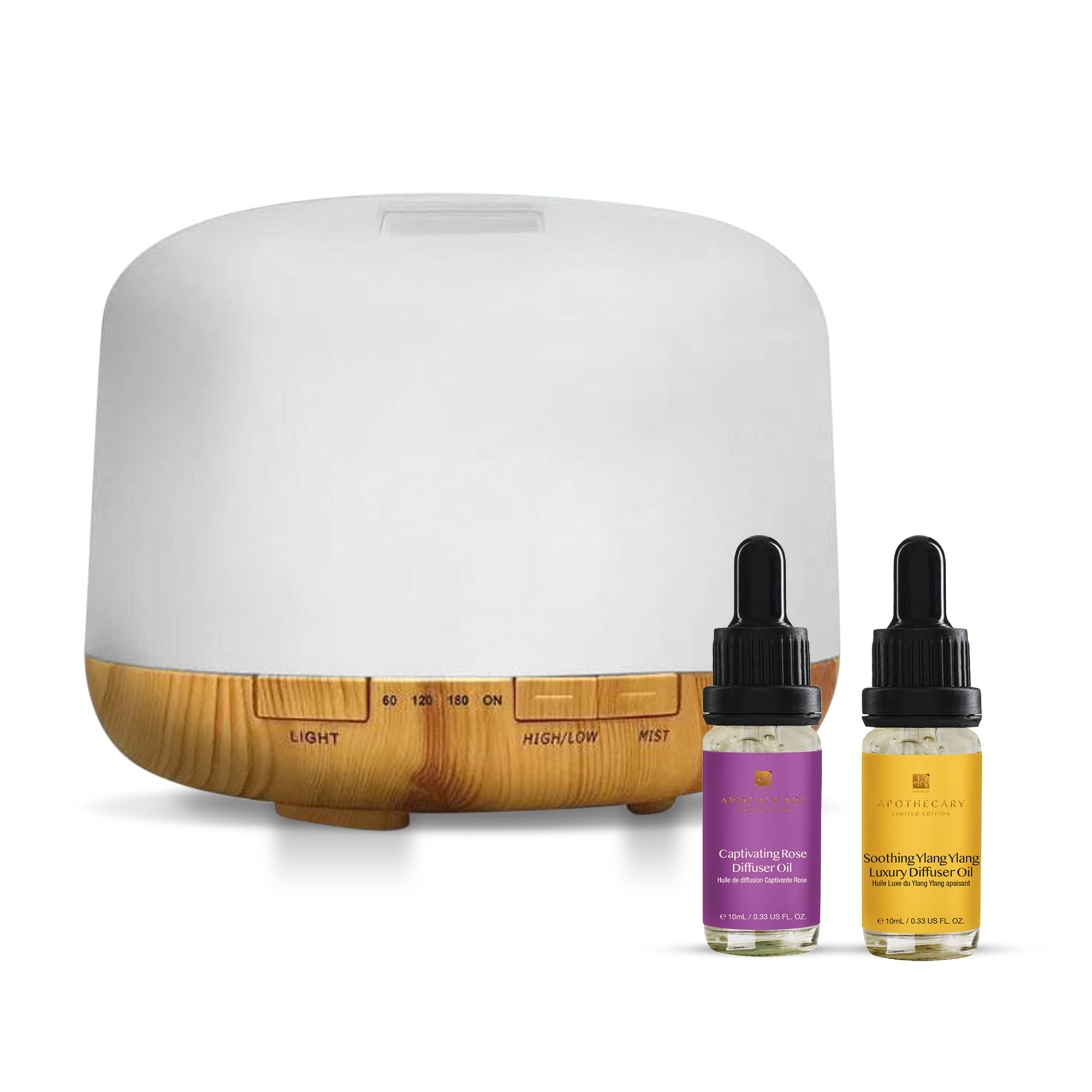 Dr Botanicals Premium 5 In 1 Aromatherapy Captivating Rose + Soothing Ylang Ylang Diffuser Kit