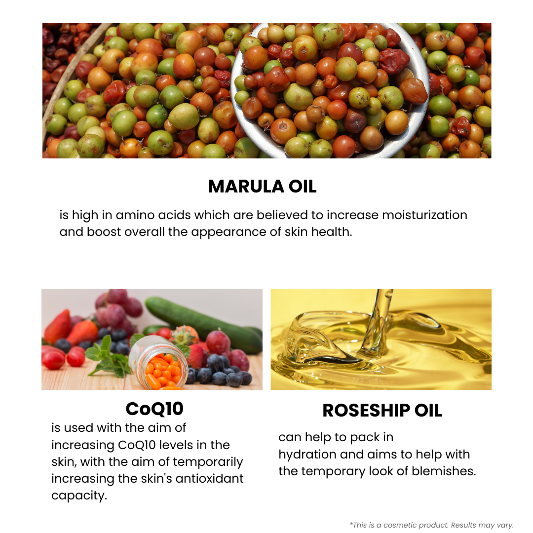 Dry Skin Serum Marulua Oil 4%, Q10 1%, Rosehip Oil 4% 30ml
