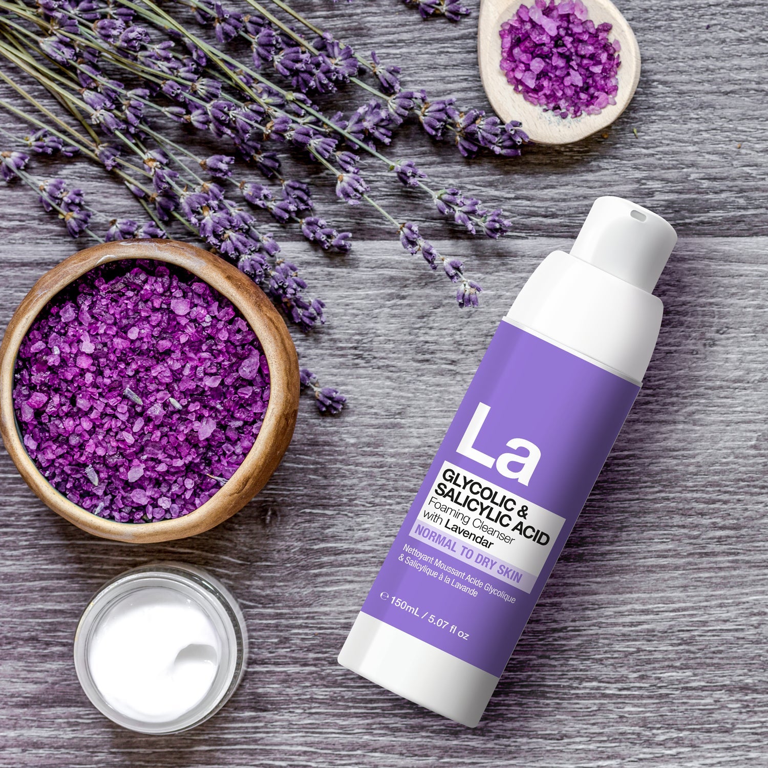 Glycolic & Salicylic Acid Foaming Cleanser with Lavender