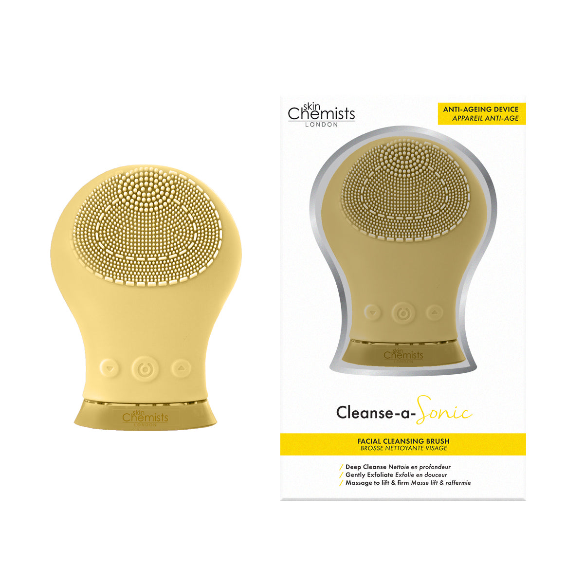 Sonic Silicone Facial Cleansing Massager Yellow