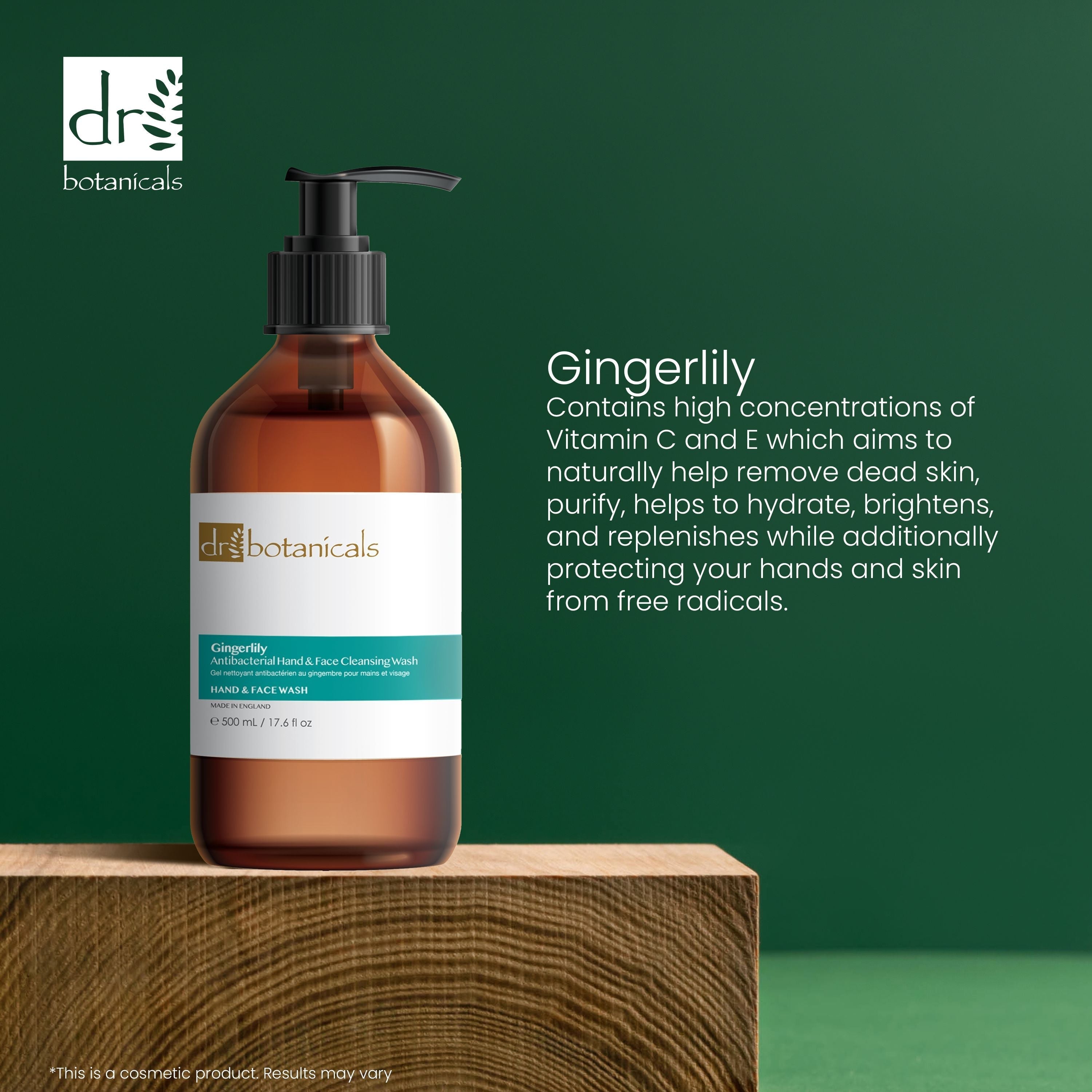 Dr Botanicals Gingerlily Hand & Face Cleansing Wash 500ml Twin Value Savings Pack