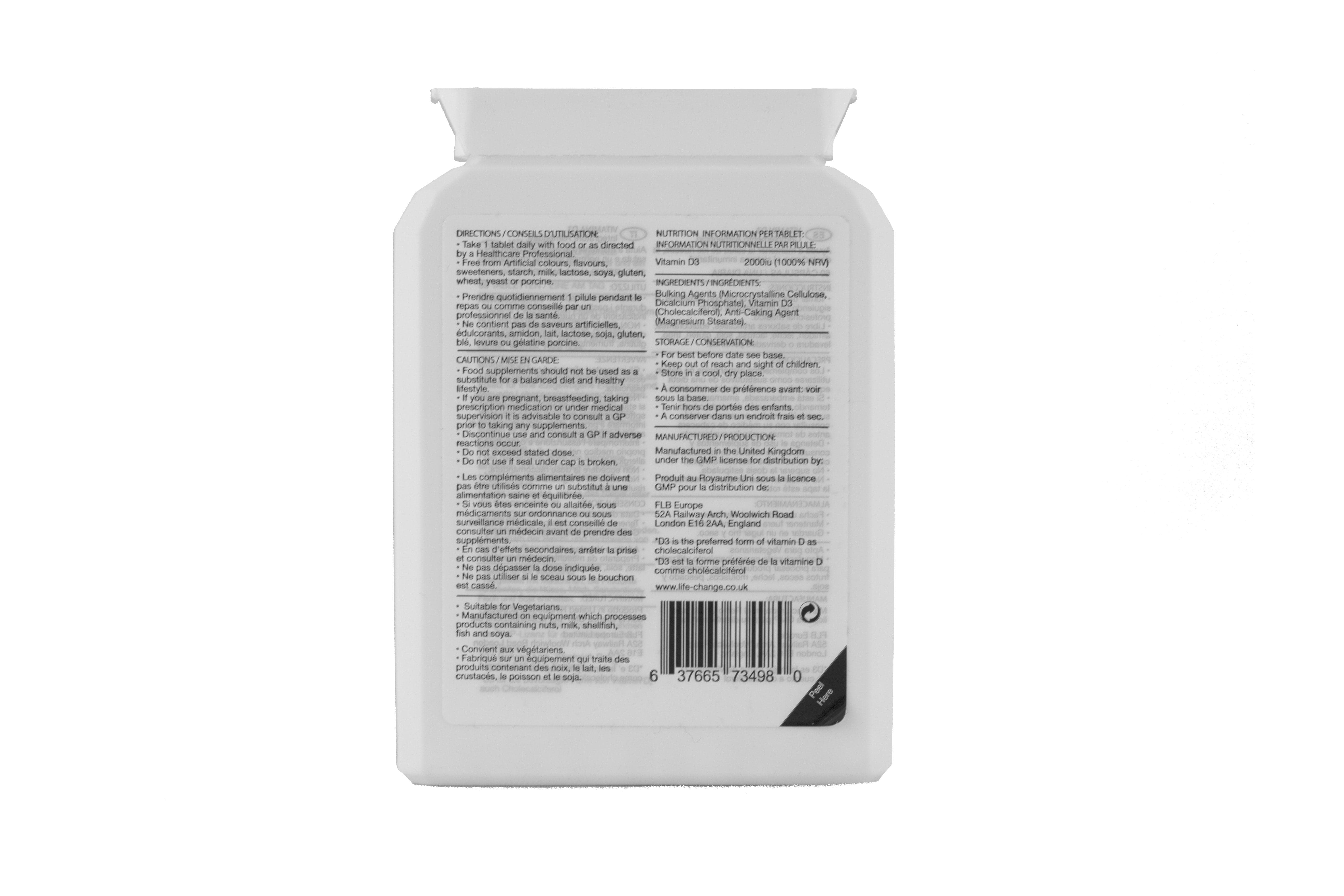 Lifechange Vitamin D3  - 60Caps - skinChemists