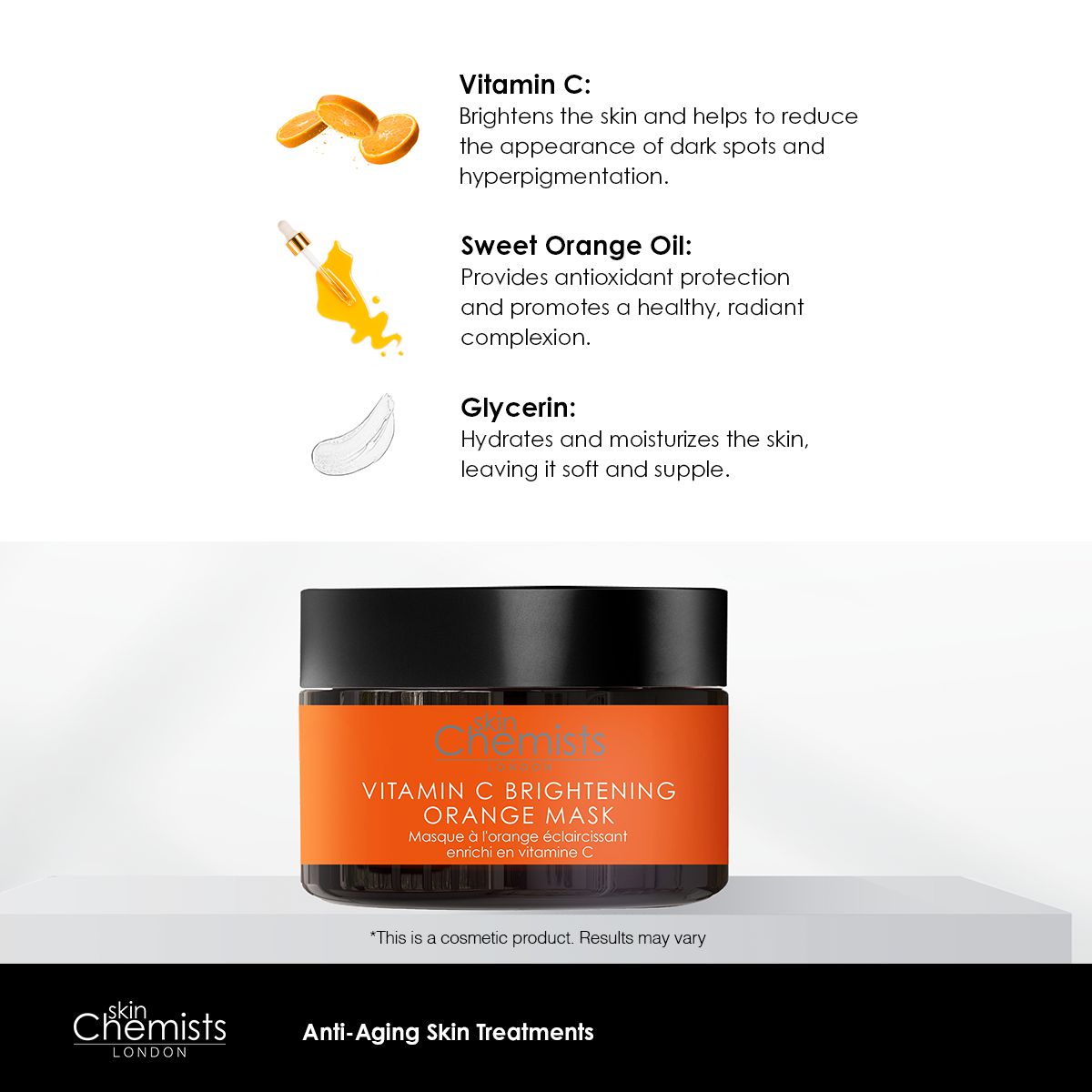 skinChemists Vitamin C Brightening Orange Mask 50ml Twin Value Savings Pack - skinChemists